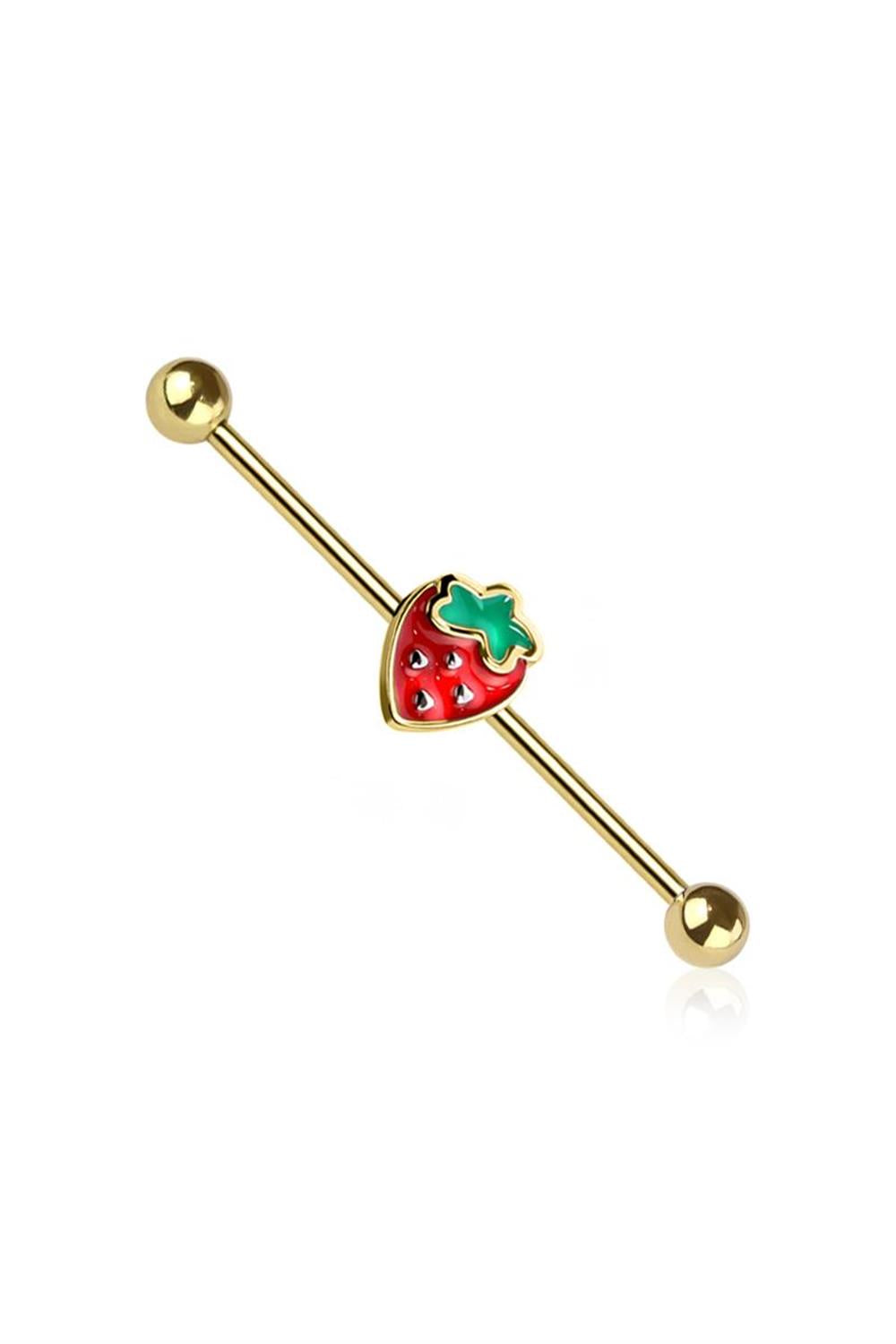 14G SURGICAL STEEL STRAWBERRY 1 1/2" (38MM) INDUSTRIAL